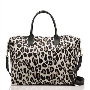 Kate Spade Leopard Lyla Weekender Bag Nylon
